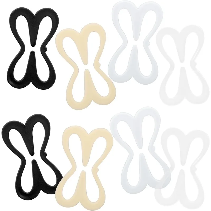 

Mikovivi 8pcs Bra Strap Clips, 4 Colors Bra Converter Racerback Strap Holders for Slipping Anti-Slip Buckles Conceal Tool