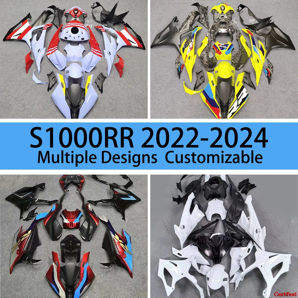 Fit for BMW S1000RR 2022 2023 2024 ABS Fairing Set S 1000RR 22 23 24 Durable ABS Plastic Fairings Body Parts Kit