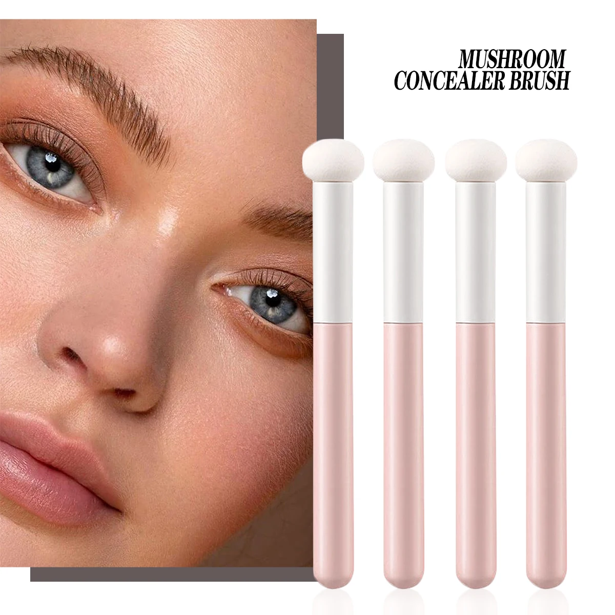 The mushroom head concealer brush has soft bristles and does not puzzle the face, and it is a mini single makeup brush