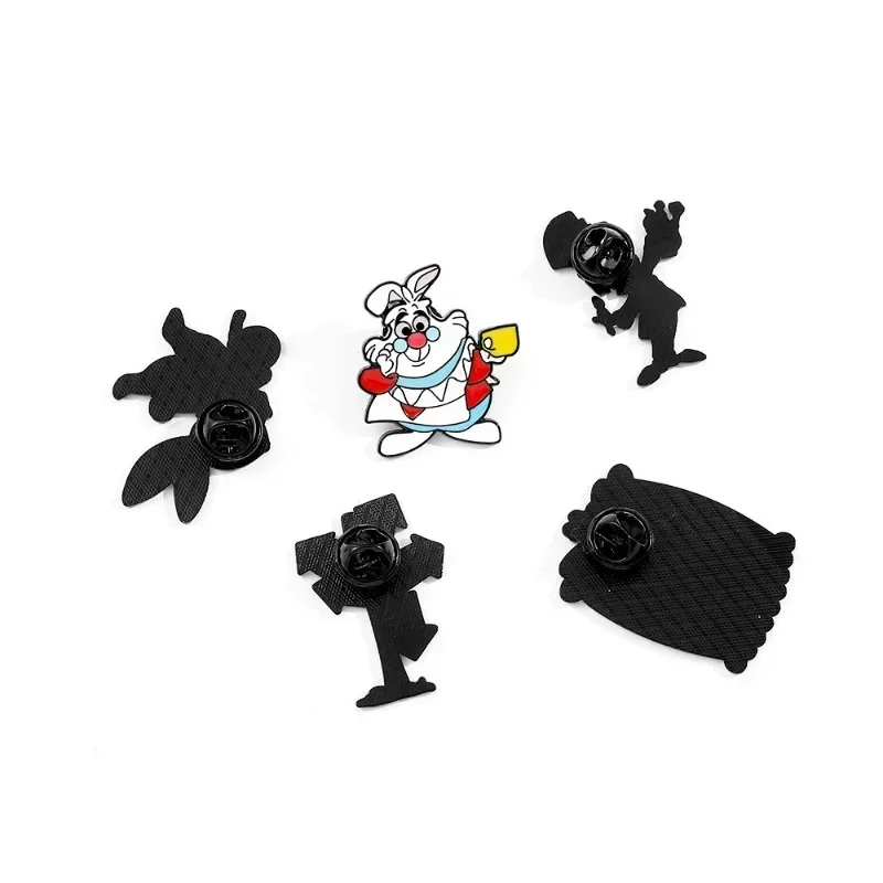5pcs Anime Peripheral DSN Alice in Wonderland Brooch Cute Fashionable Enamel Pin Jewelry Accessories Decorate Gift view 4