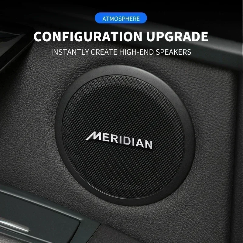 5pcs/10pcs high-quality Metal MERIDIAN logo car Hi-Fi Speaker audio Speaker Badge stereo Emblem sticker accessories