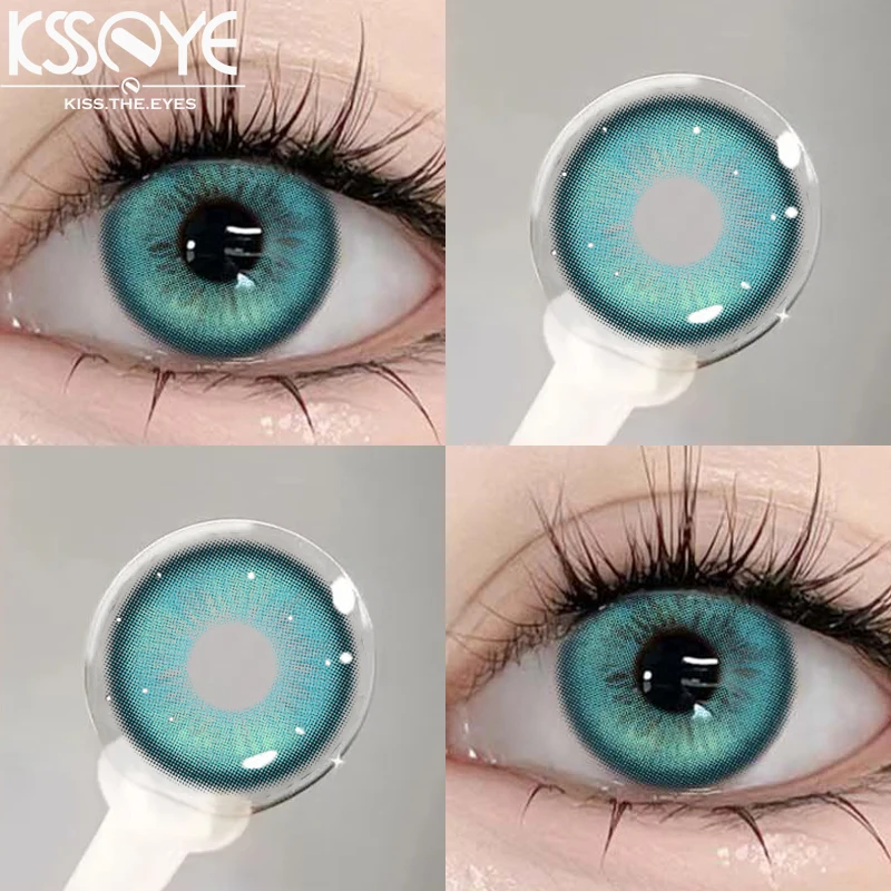 KSSEYE 2Pcs New product  Color Contact Lenses Myopia Degree -0.00 to -8.00 Blue purple green lenses Soft Lens EyeBeauty Pupil ﻿