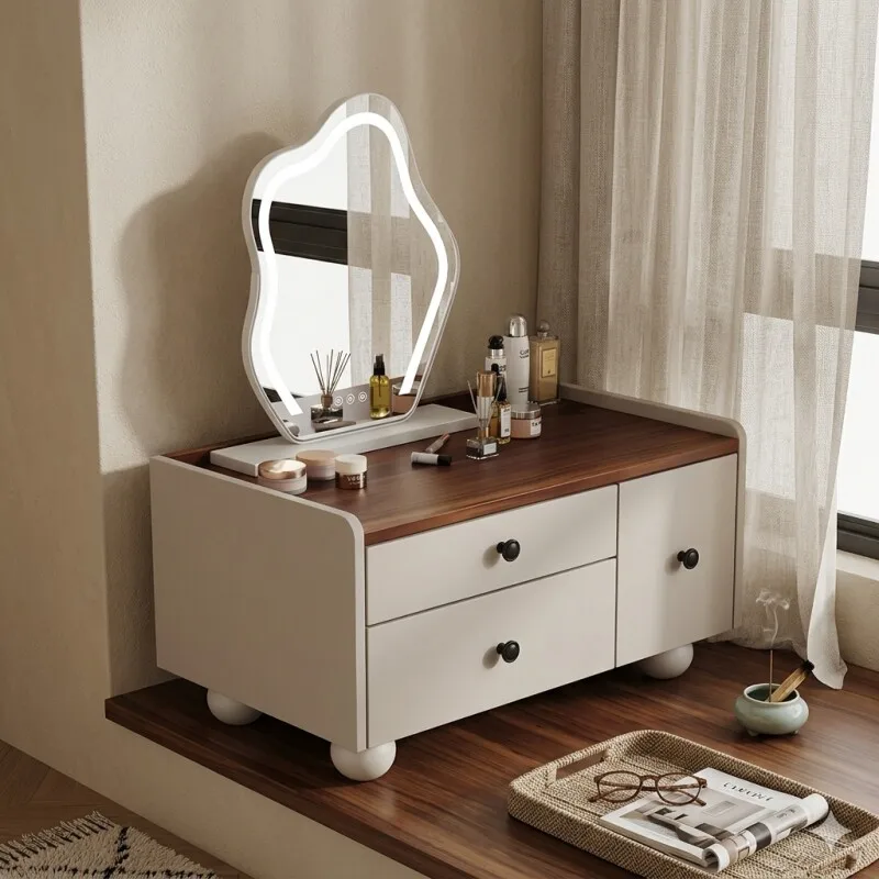 Modern European Vanity Table Bedroom Makeup Small Mid Century Dressing Table Storage Cosmetics Mesa De Maquillaje Home Furniture