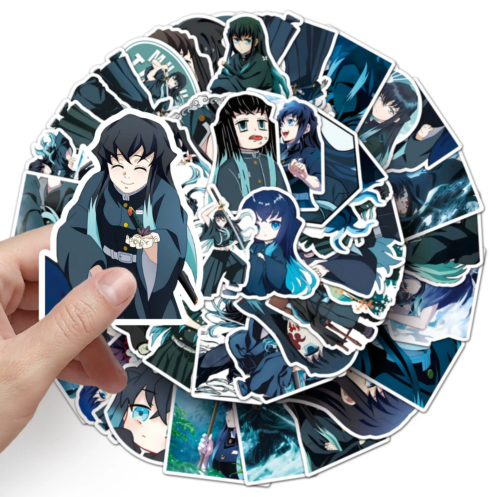 50 Stück Demon Slayer Anime Graffiti-Aufkleber DIY Scrapbook Laptop Fahrrad Handy Niedliche Tokitou Muichirou Cartoon-Sticker Kinderspielzeug