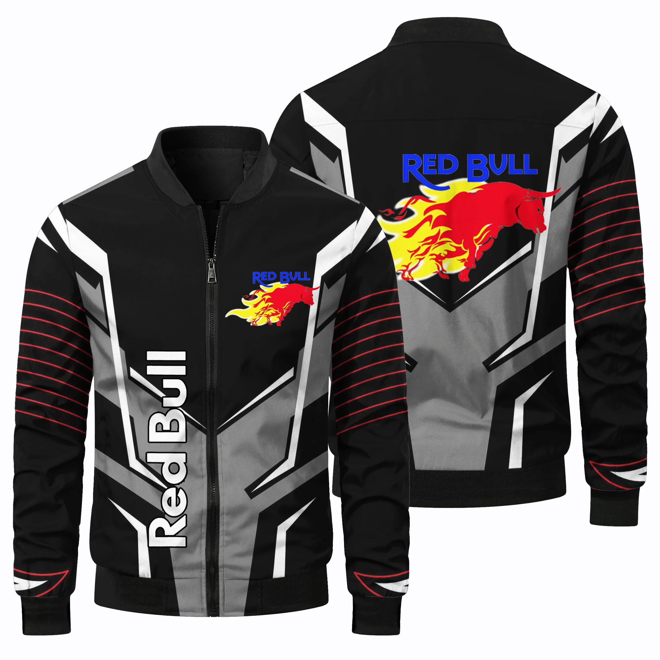 2025 New Red Bull Men's Racing Jacket Fashion Red Bull Logo Printed Coat Off Road Bicycle Riding Clothing Motorcycle Riding