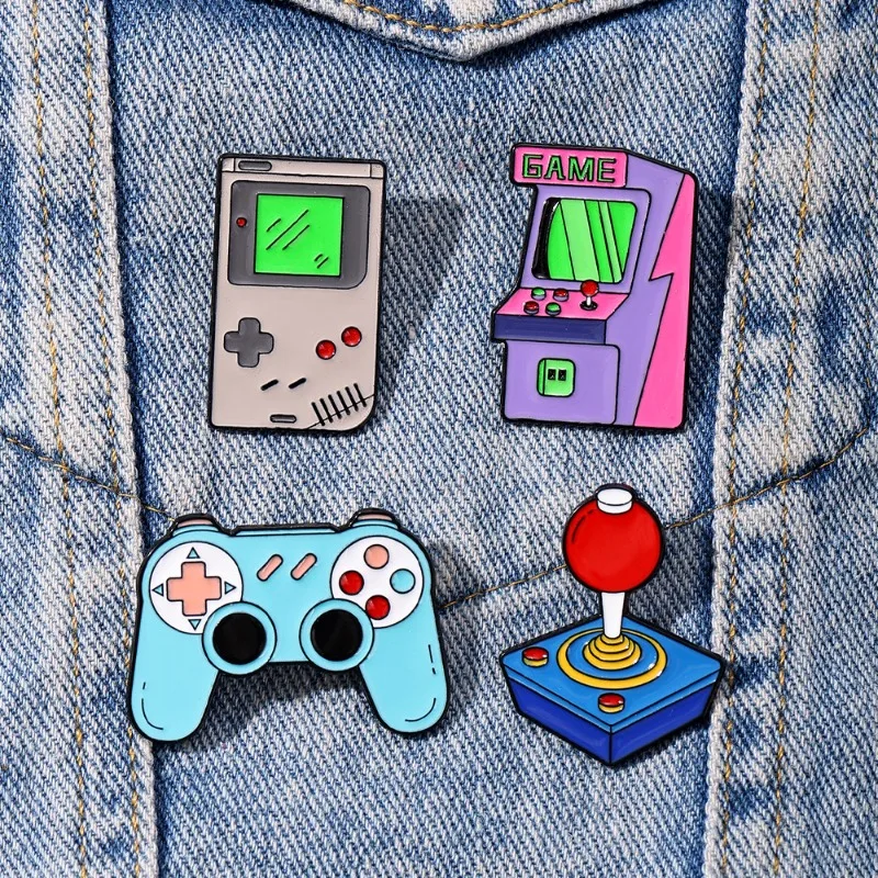 Unisex Cartoon Game Console Brooch Alloy Enamel Pin Badge for DIY Clothes Bags Shoes Hat Scarf T-shirt Jeans Decor