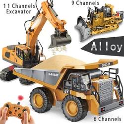 Mini Rc Excavator Forklift Electric Bulldozer Dump Truck Remote Control Cars Engineering Vehicle Boy Toys for Kid Crane Children