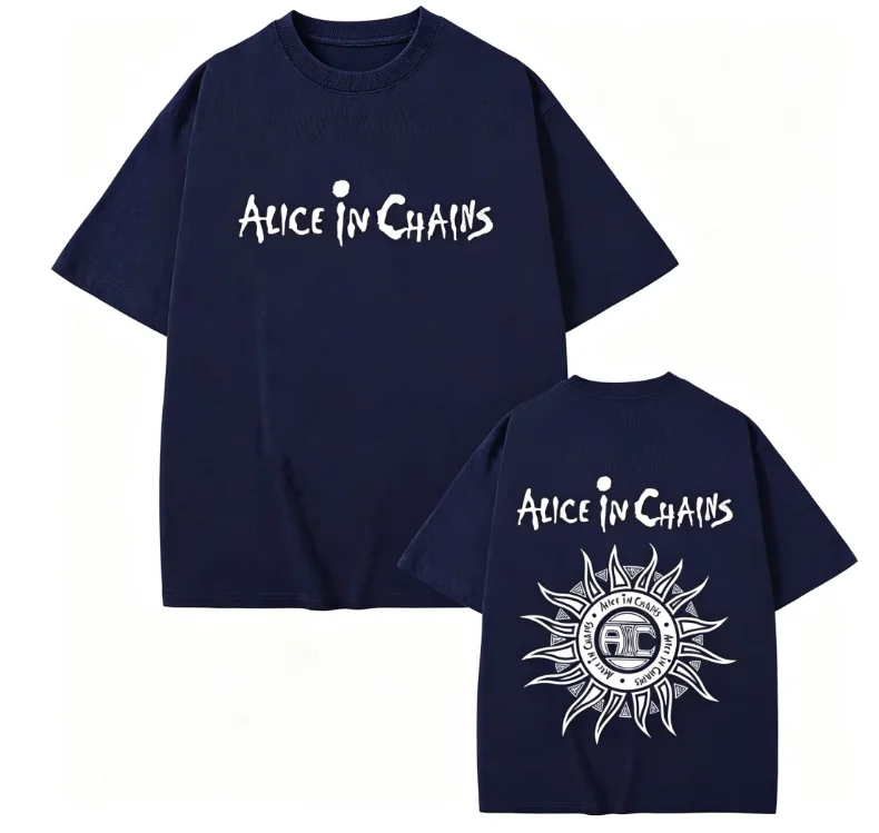 2026 Men Sun Star Mandala Graphic T Shirt Grunge Band Style Front Back Print Crewneck Tee