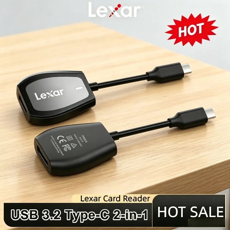 

Lexar Professional USB 3.2 Type-C Dual-Slot Reader Up To 312MB/s Read for Laptop Desktop Supports SD and microSD UHS-II Cards