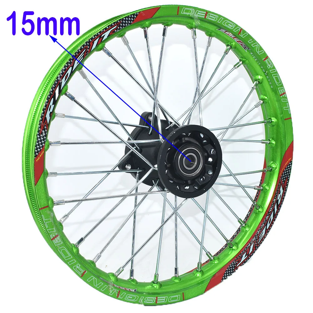 Black Pit Bike Racing 14 Inch Alloy Front Wheel Rim with 32 holes fit 60/100-14 tyre PIT PRO  CRF 1.40