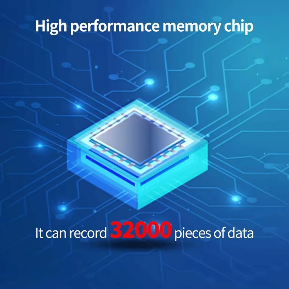 ABGIBT06 مسجل بيانات درجة الحرارة والرطوبة الصغيرة الرقمية 32000 نقطة الاستشعار الداخلي لمسافات طويلة مسجل بلوتوث