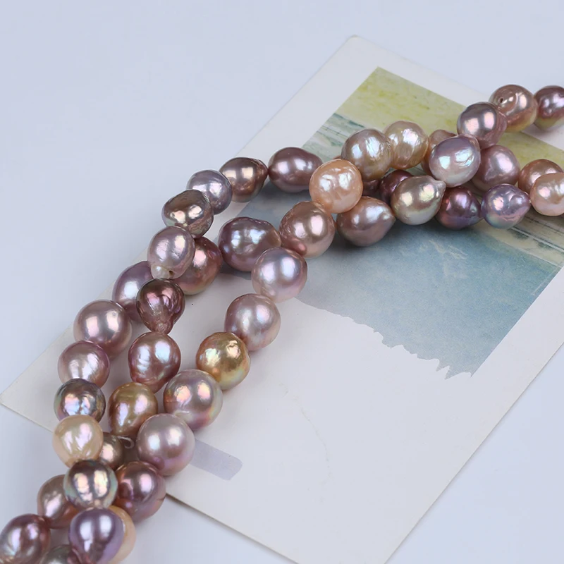 12-13mm Natural Mix Color loose real freshwater Drop edison pearls beads strand for jewelry making