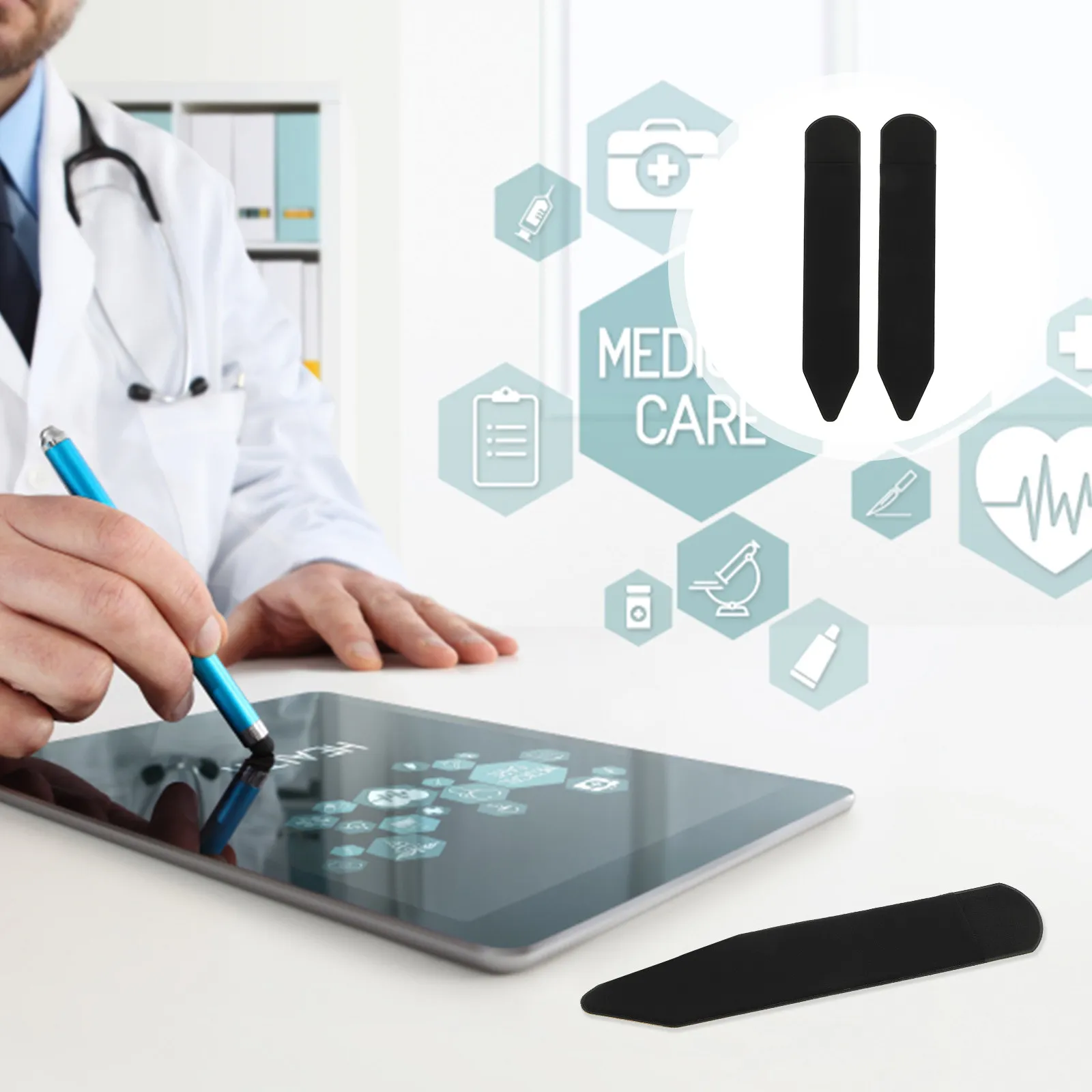 

2 шт. защитных чехла-держателей для стилусов, клейкие, устойчивые к выцветанию и трещинам, элегантные, удобные, идея для подарка