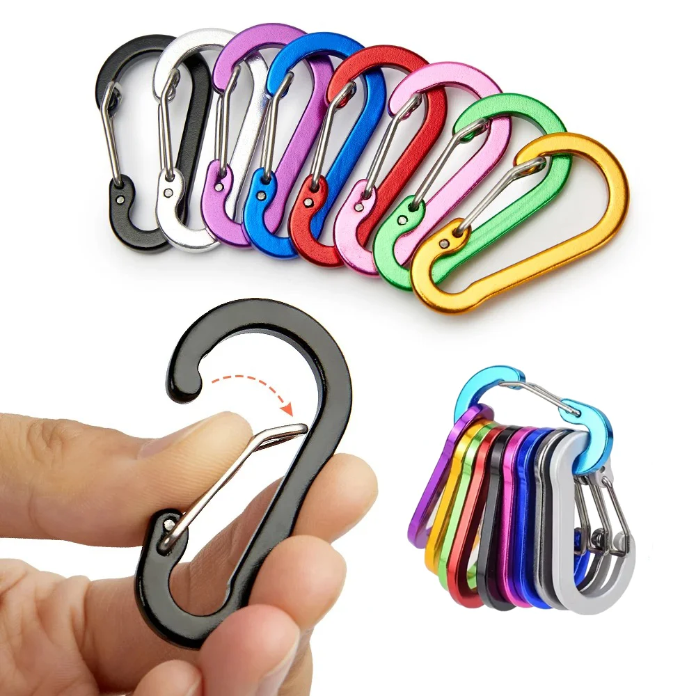 

20 Piece Carabiner Clip Set Tourist Hooks Outdoor Fishing Camping Cycling Hiking Multifunctional Tool Keychain Buckle Karabiners