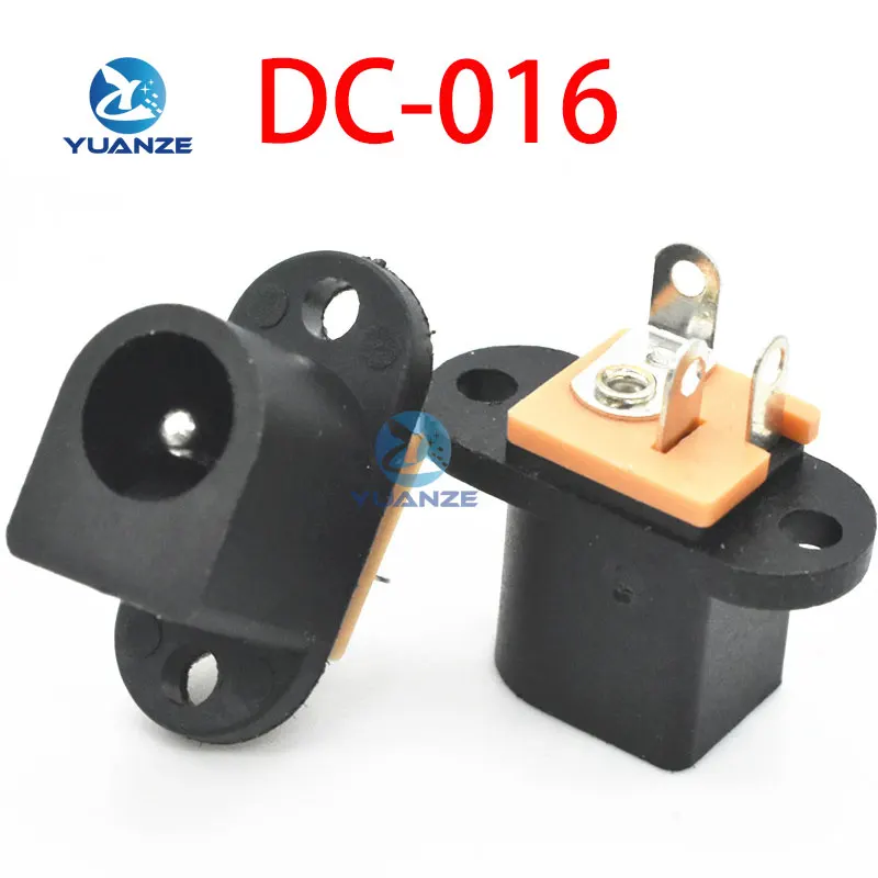 10Pcs DC-016 DC Power Socket Jack Connector with Ear DC016  3Pin DIP Needle Size Adaptation 5.5mmx2.1mm Power Plug 5.5mmx2.5mm