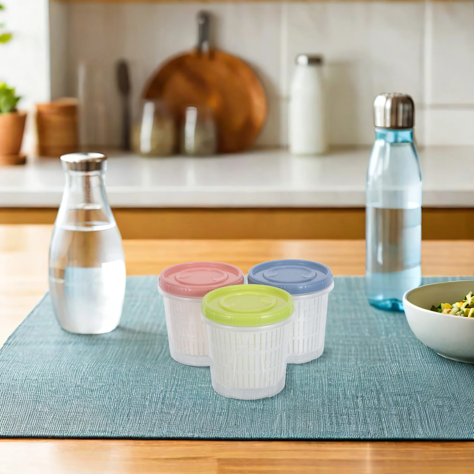 

3Pcs Pickle Storage Box Transparent Drainage Basket Airtight Leak Proof Container for Kimchi Pickled Food Fermentation