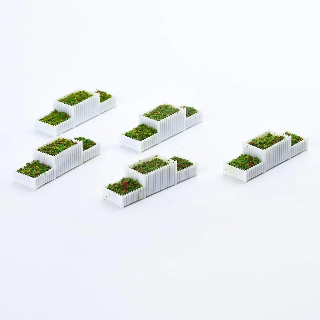 5x Z :200 Flower Beds Miniatures for Parking Train Building Accessory