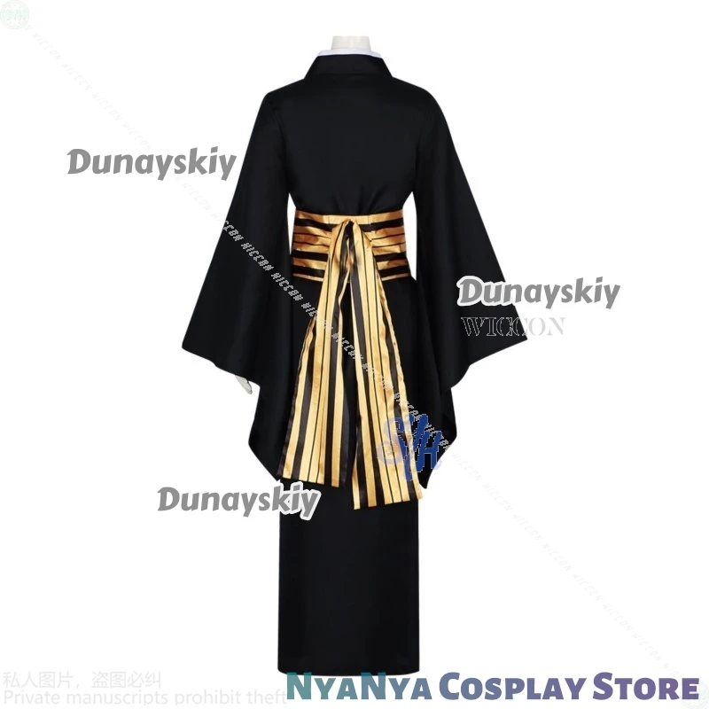 Nakime Косплей Demon Аниме π로윈 의상 Фильм ужасов Черное длинное платье Униформа Японское кимоно Парики Хэллоуин Маска бесконечности Замок