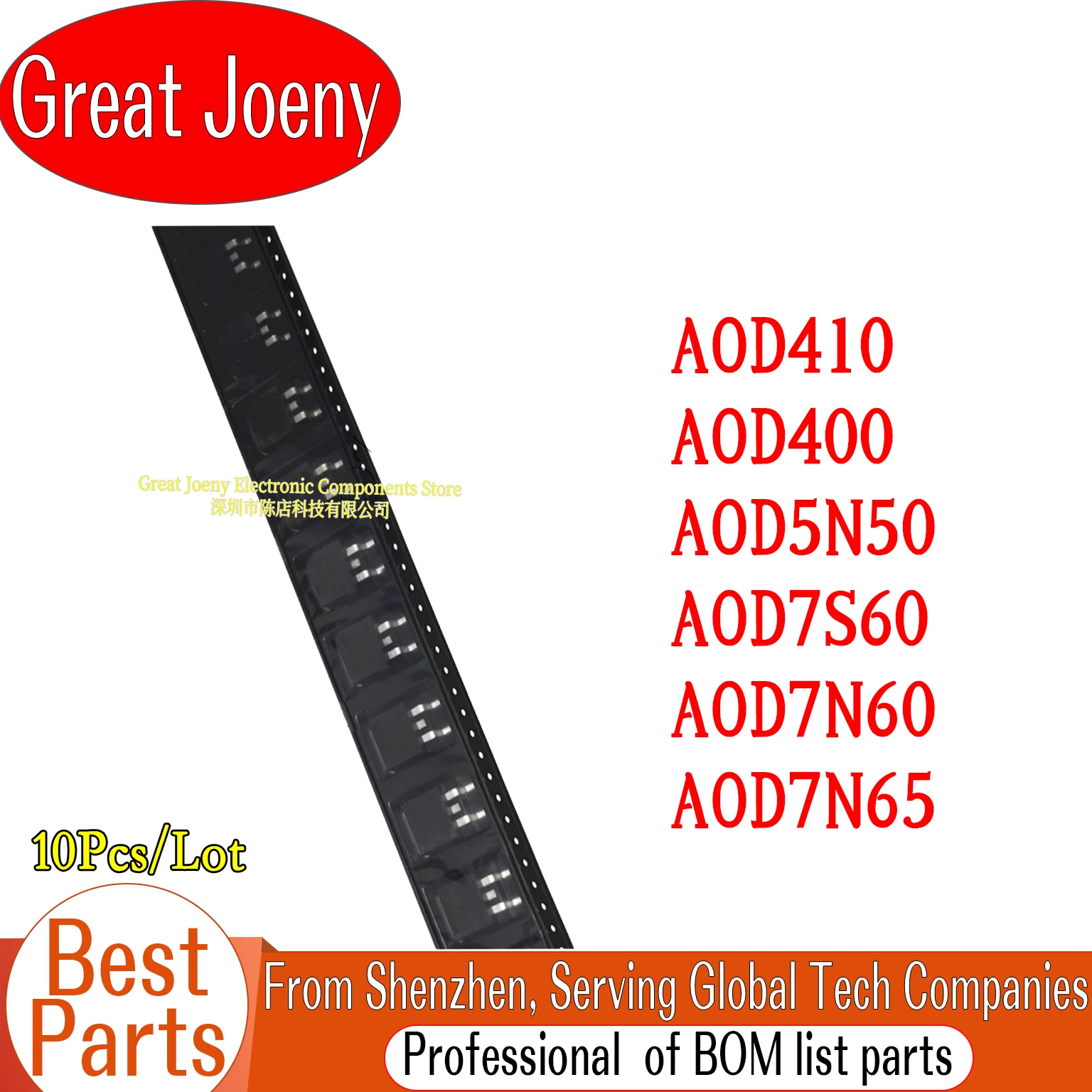 

(10 Piece)100% New AOD410 AOD400 AOD5N50 AOD7S60 AOD7N60 AOD7N65 IC Chipset TO-252
