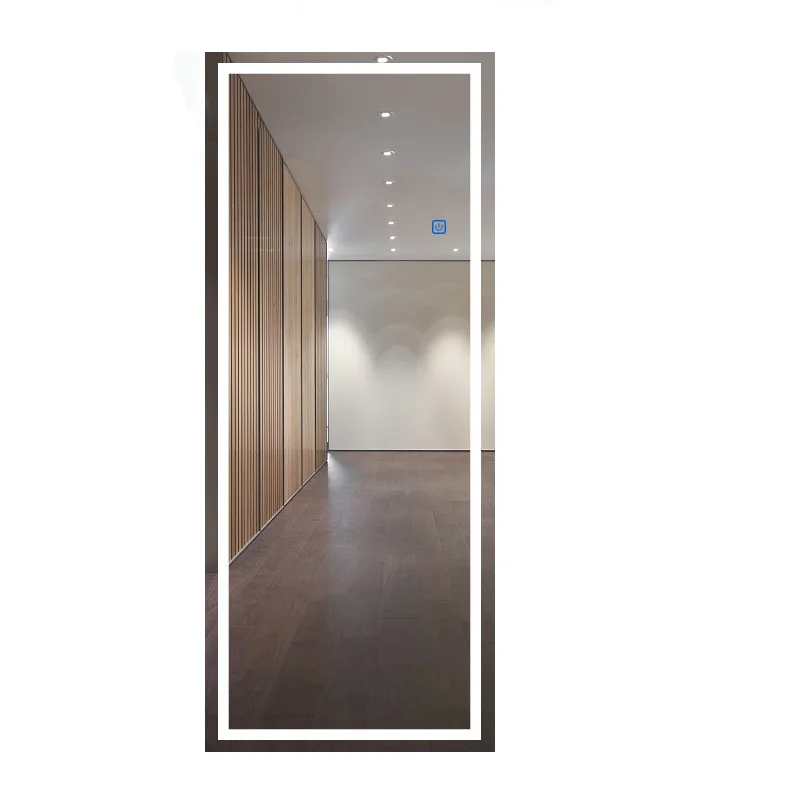 Espejo LED inteligente de longitud completa de 15,5x27,5 pulgadas, espejo de montaje de pared sin marco Simple, colgante de pared del dormitorio de cuerpo completo