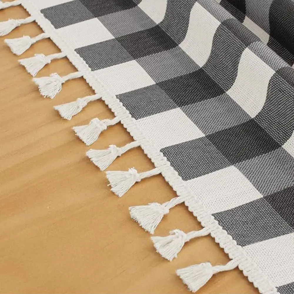 

Table Decor Linen Plaid Tablecloth Waterproof Pastoral Style Table Cover Rectangular Antifouling Desk Cover Party