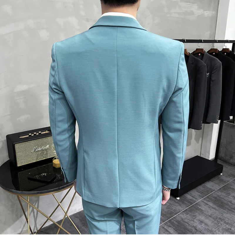 (Jackets+Vest+Pants) High quality Suits For Wedding Men Set Blazers Elegant Formal 3 Pieces Full Classic Business Tuxedo 4XL-M