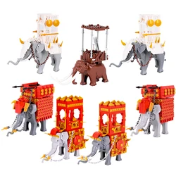 MOC Creative Medieval lotr Castle Knight Rome Spartacus Orc Elephant Chariot Siege Engine Model Building Blocks Bricks Toys gift