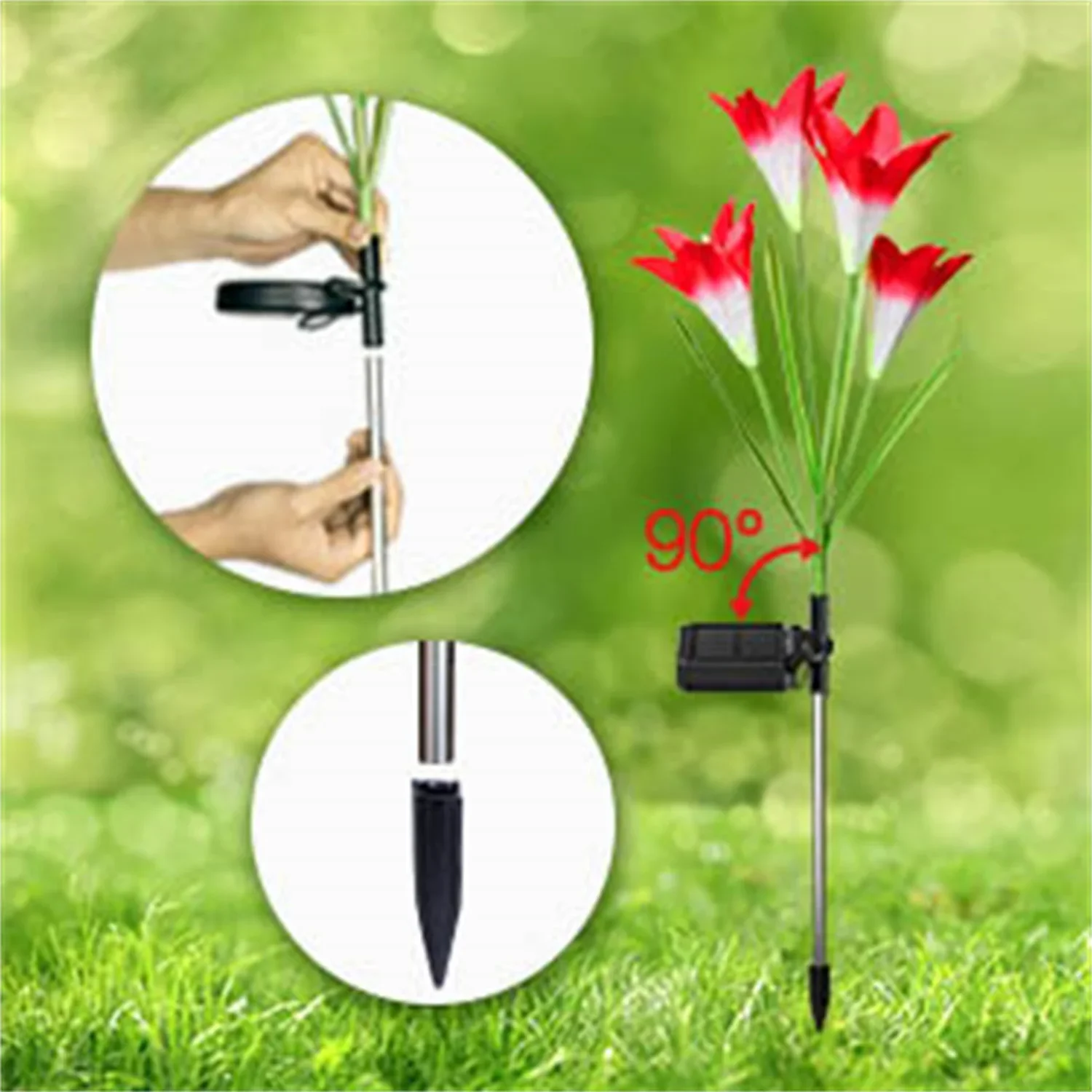 Flor de lírio solar luzes ao ar livre à prova dwaterproof água led paisagem lâmpadas para caminho quintal casamento feriado jardim decoração flores lâmpada