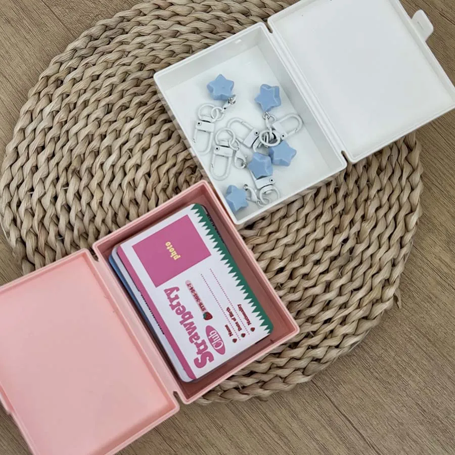 1PC Macaron Storage Box, PP Flip Stationery Holder, Idol Cards/ID Business Cards Organizer，Back To School Season