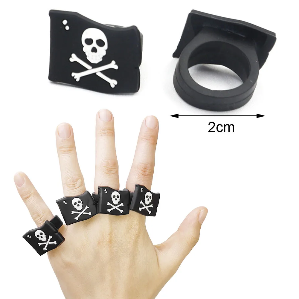 4pcs Pirate Party Supplies Favors Pirate Bracelets Rings Wristband Kids Birthday Party Gift Pirate Party Favors Decor Bag Filler