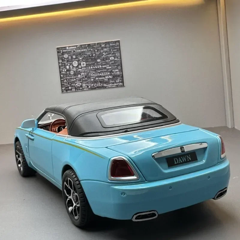 Diecast 1:24 Rolls-royce Dawn Convertible Alloy Car Model Sound and Light Collectable Voiture Miniature Home Decor Toys Vehicles