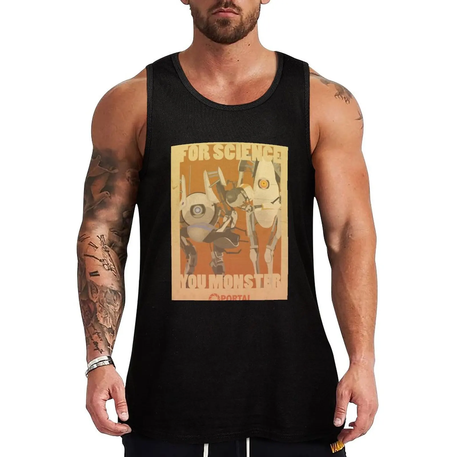 

Portal Propaganda Poster - ATLAS & P-Body - Portal 2 Tank Top bodybuilding for men Men's summer vest