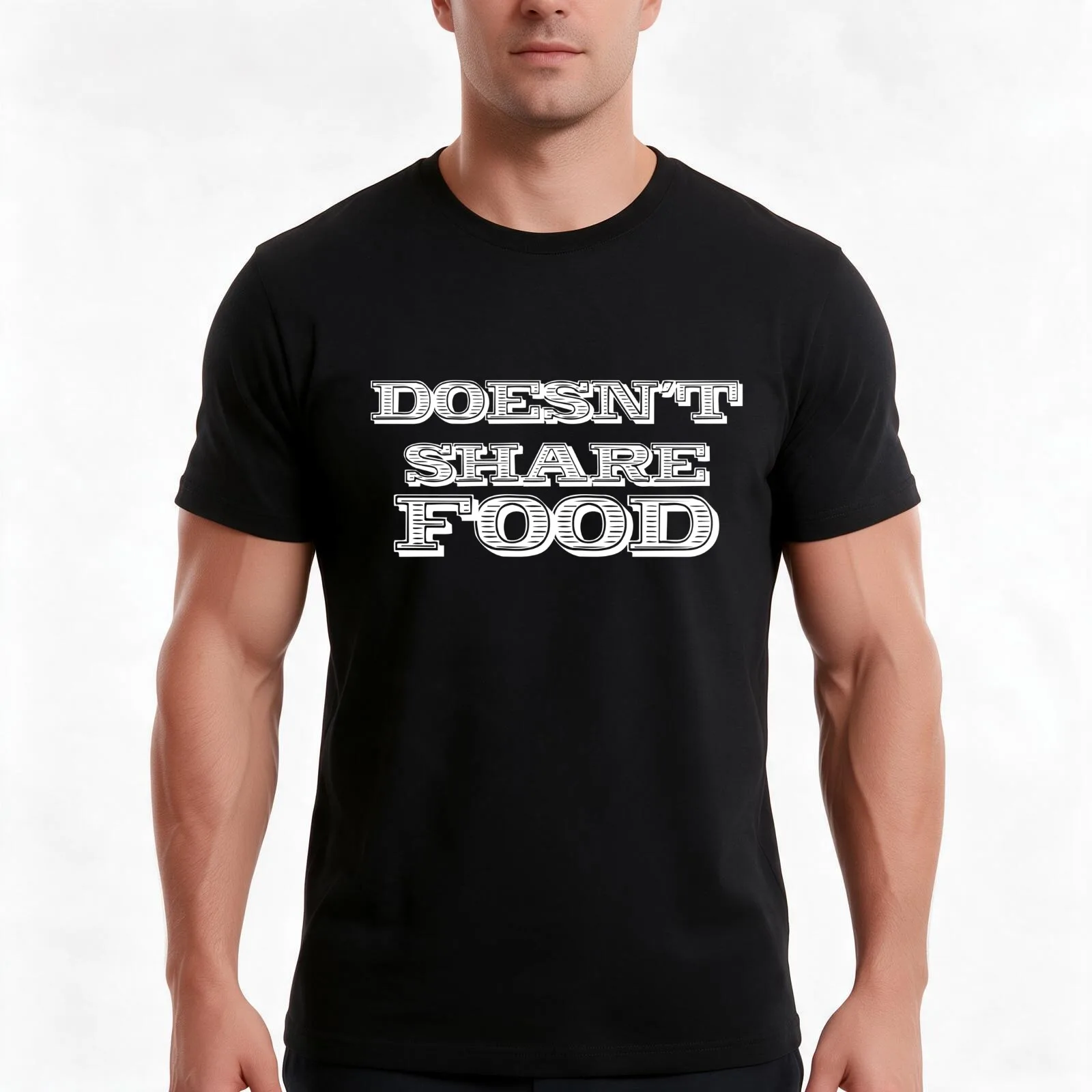 Joey Doesn't Share FOOD!!1 T-Shirt, Summer Casual Cotton Tee, Oversized Streetwear Tops, Vintage Graphic Print, Unisex Men Women