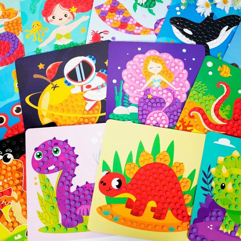 1Pc EVA Mosaico Adesivi Puzzle Kit Arte Artigianato Fatto A Mano FAI DA TE Incolla Pittura Giocattoli Per Bambini Prima Educazione Illuminazione Disegno Giocattoli