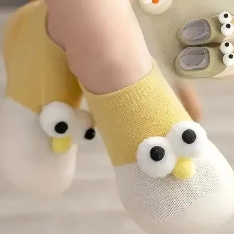

Children Short Tube Floor Socks Infant Learning To Walk Socks Spring Autumn Baby Cartoon Anti-slip Soft Sole Floor Shoes