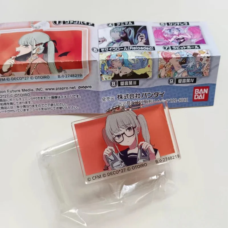 

BANDAI Hatsune Miku DECO*27 MV Acrylic Charm Gashapon 8mm Thick 3D Printed Collectible Keychain Anime Fans Merch
