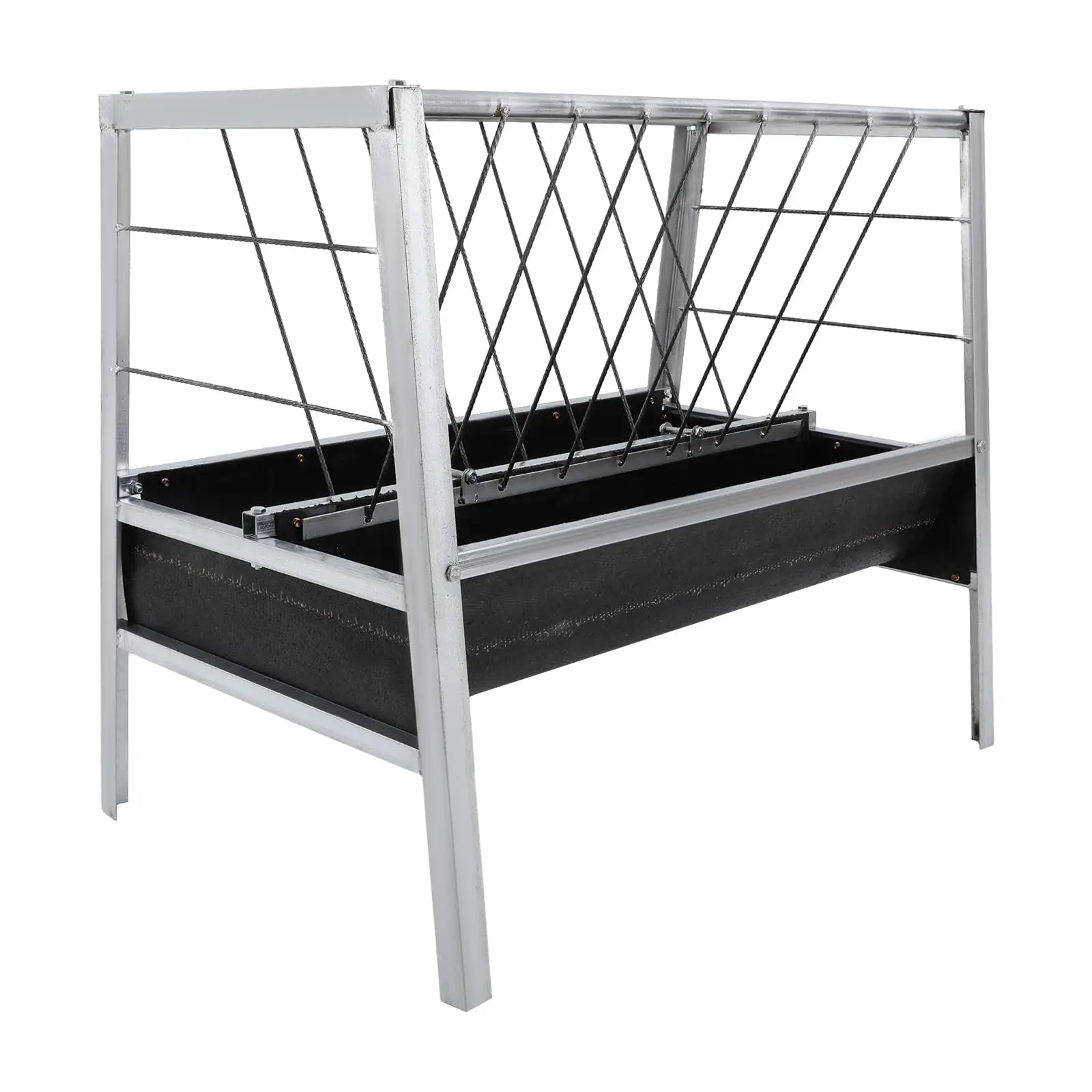 Livestock Feeding Trough,39in Hay Feeder，Large Capacity Grain Hay Feeder with V-Shaped Slot Heavy Duty Animal Feeding