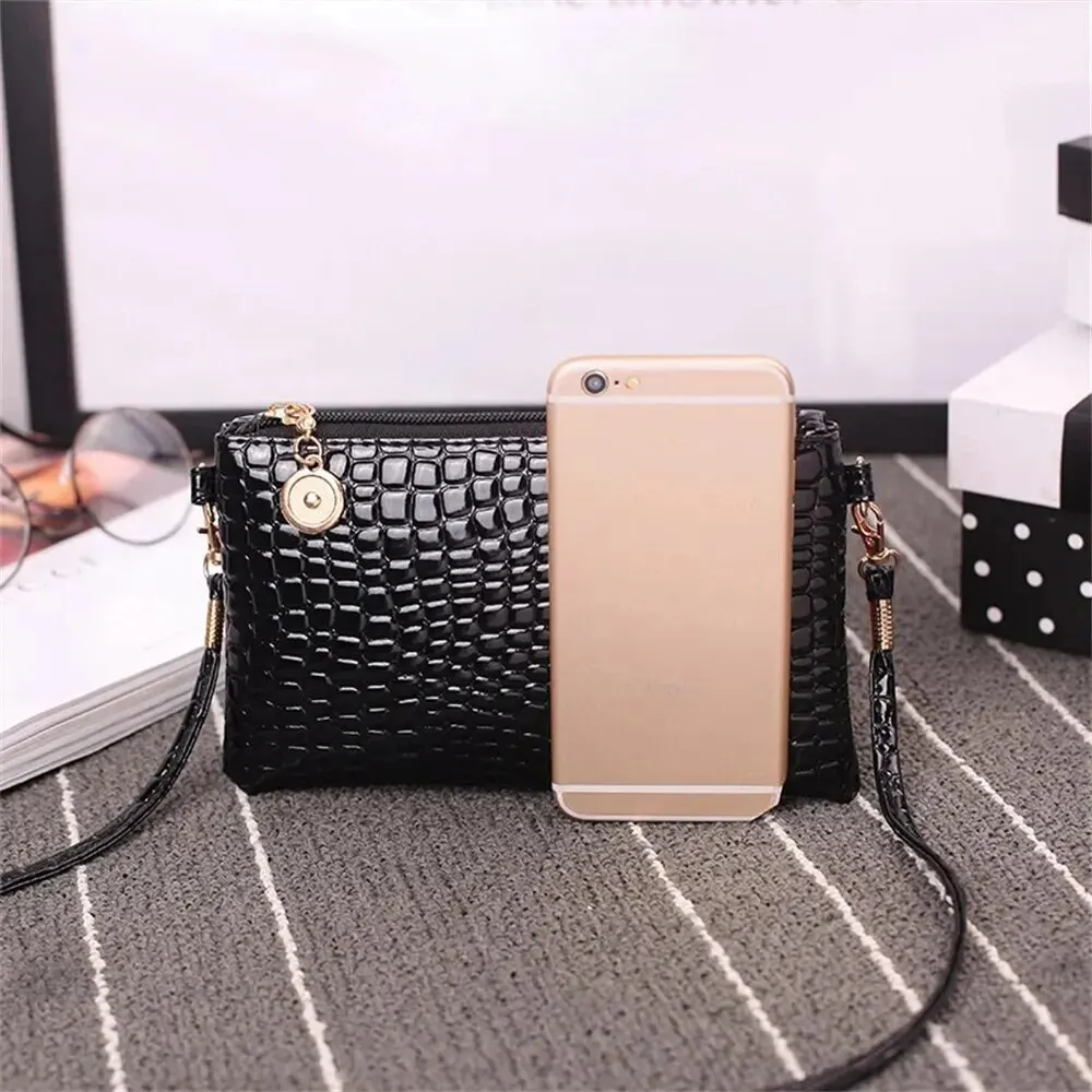 1Pcs Women\'s PU Leather Shoulder Bags Crocodile Pattern Clutch Fashion Crossbody Phone Small Coin Wallet Handbag Tote Bag