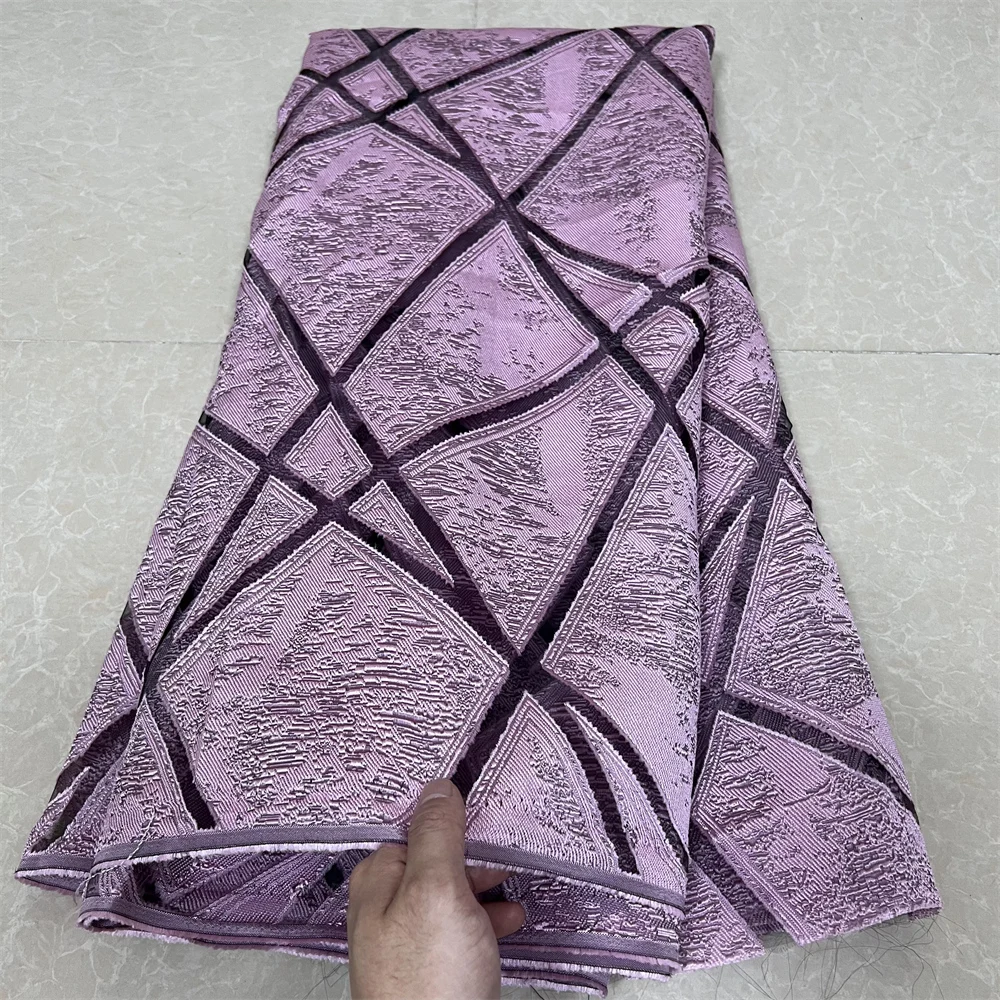 

African Nigerian High-Quality Tulle Lace Fabric Organza Embroidery Guipure for Party Gown Jacquard Wedding Dress 5Yard YXZ164