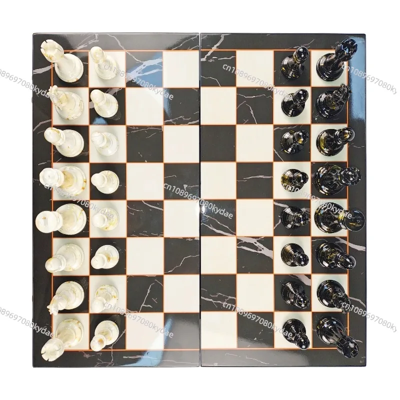Christmas Gift Top Design Marble Board Game High-end Wooden Chess Game Set