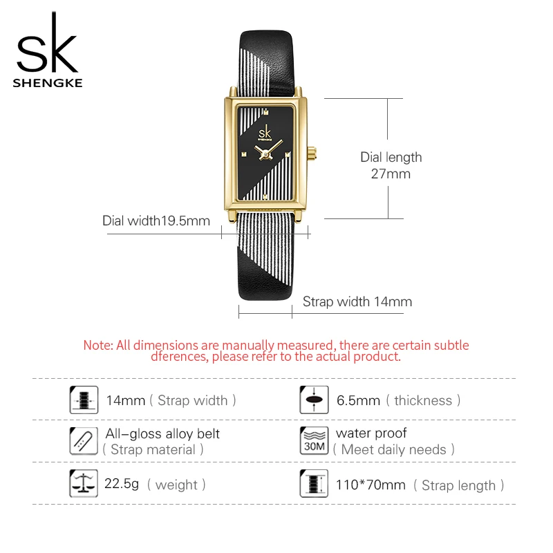 Shengke Fashion Luxury Women Watches Original SK Design Woman Quartz Wristwatches Elegant Rectangle Female Clock Best Gifts