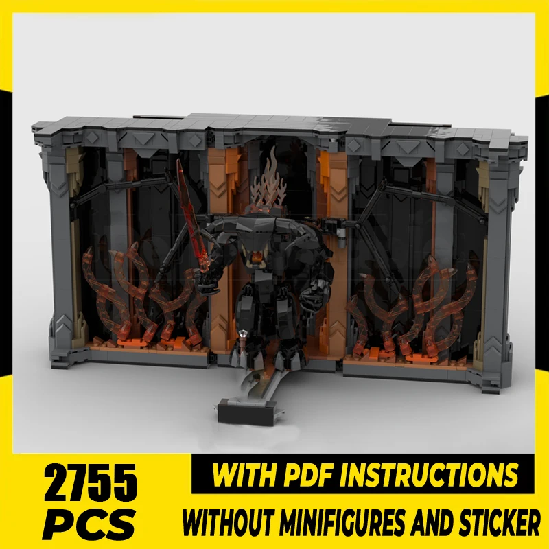 

Magic Rings Movie Moc Building Blocks Book Nook Bricks Model DIY Assembly Construction Famous Scene Toy Holiday Birthday Gifts