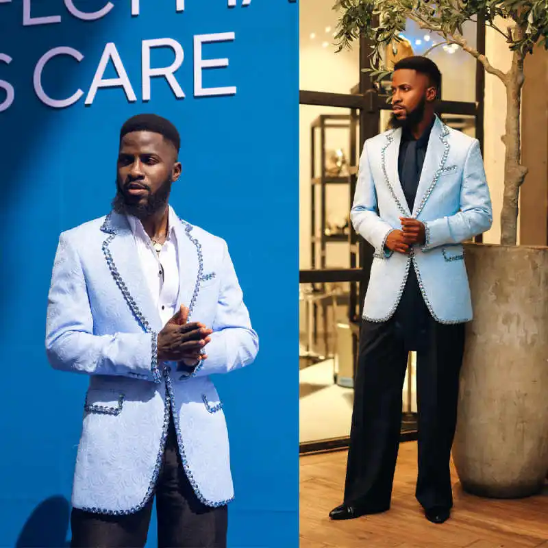 Fashion Wedding Tuxedos Jacquard 1 Piece Set Jacket Notched Lapel Men Suits Star One Button Groom Wear Party  Suit Customized