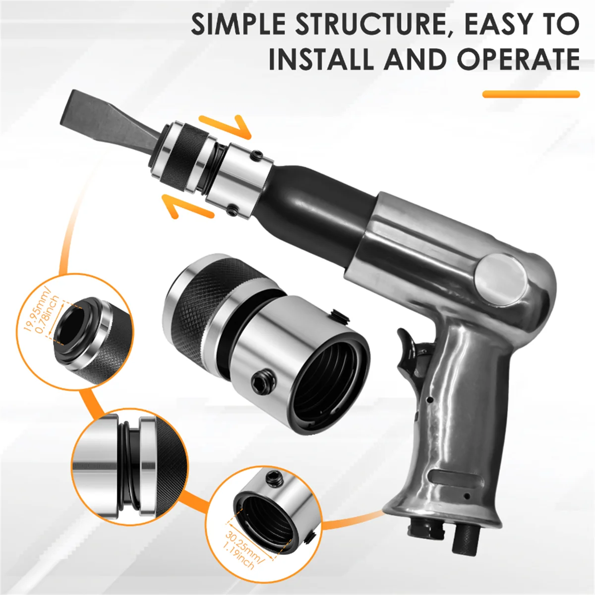 Air Hammer Retaining Quick Change Chuck Compact Air Hammer Quick Change Retainer Stable Air Chisel Spring Retainer for Fixing