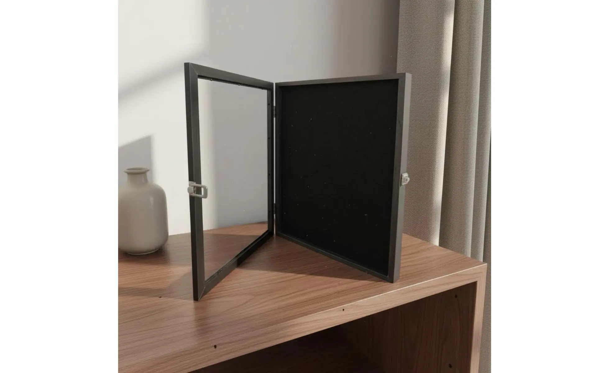 Badge Display Frame Transparent Front Medal Display Frame Badge Collector Box Dustproof Wall Mounted Collection Case