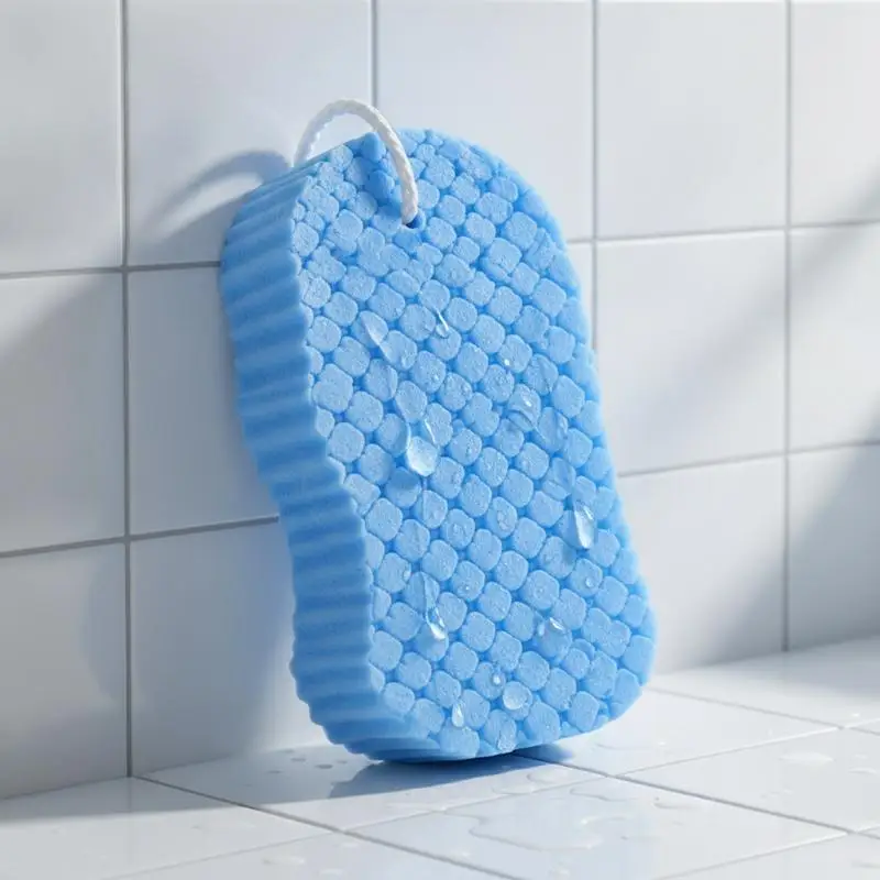 Dual Sided Exfoliating Bath Sponge Body Scrubber For Gentle Cleansing And Bathing 3D Three-Dimensional Bath Sponge