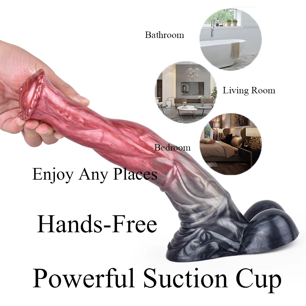 FRKO Real Horse Penis Dildo Knot Soft Silicone With Suctions Female Masturbators G-Spot Stimulators Anal Plug Sex Toys Women Men