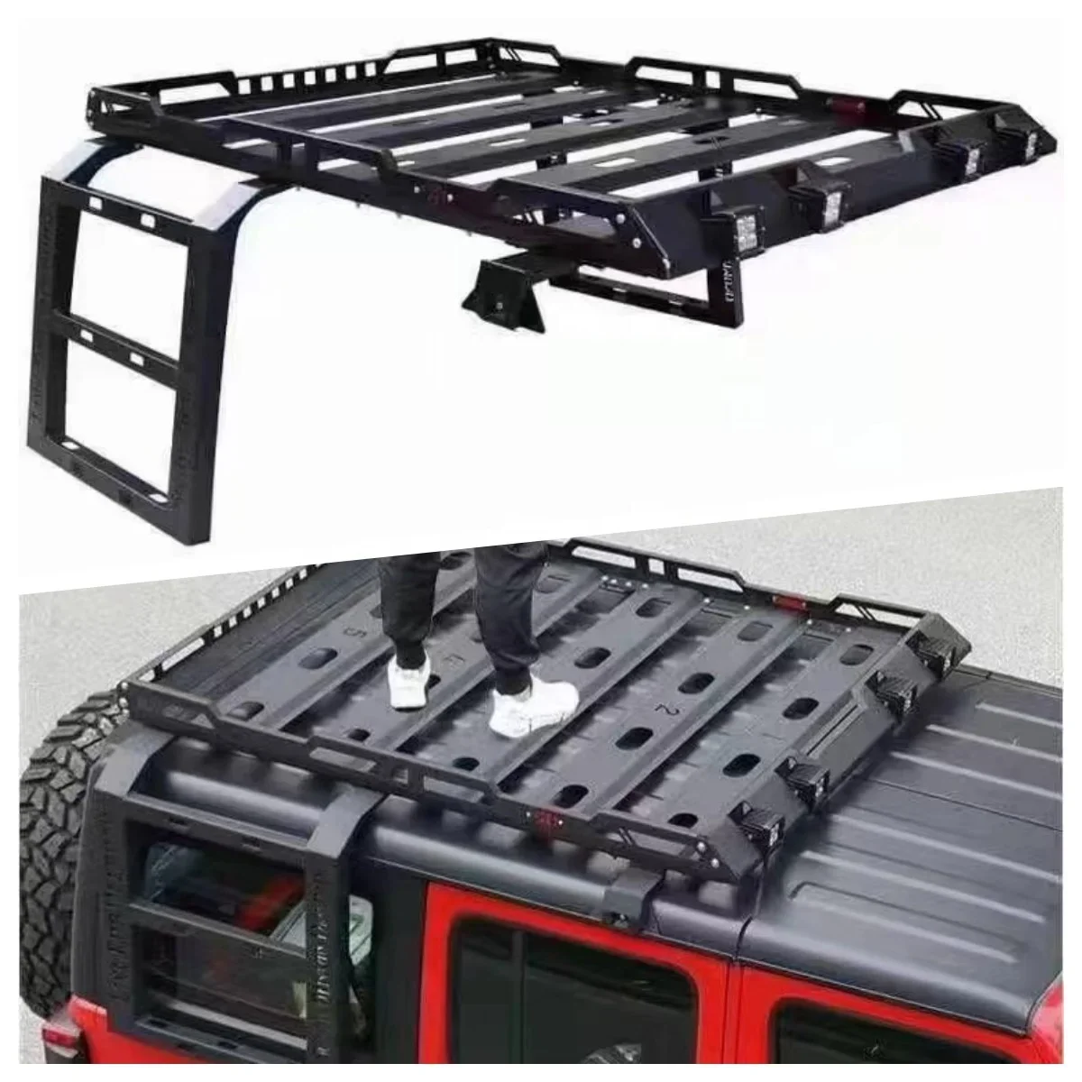 4X4 Car Luggage Rack Mount with Ladder Roof Cargo Basket for Beijing BAIC BJ40