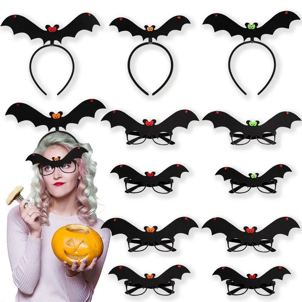 

Funny Felt Halloween Party Headband Headwear Non-slip Halloween Bats Glasses Ghost Bats Headdress Hair Hoop Outdoor
