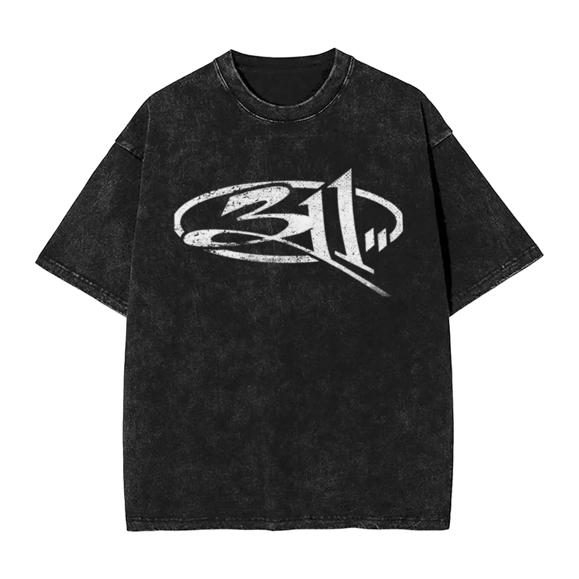 Stylized Numbers Enclosed in a Thin Textured  Unique Cool A Washed T Shirt Men's Women's Oversized Cotton Tees Tops